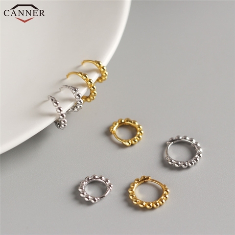 CANNER-pendientes de aro pequeños simples para mujer, aretes circulares de Plata de Ley 925, Color dorado 2022, pendientes de joyas de regalo H40 ► Foto 1/6