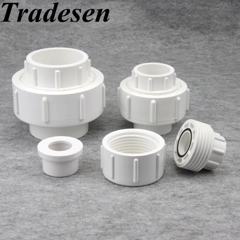 1 Uds ID 20mm 25mm 32mm 40mm 50mm de PVC Unión conexiones para tubería de Upvc acoplador conector de agua para jardín riego sistema hidropónico ► Foto 1/2