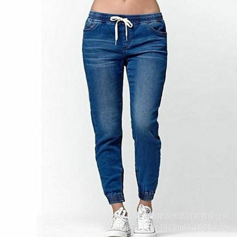 Pantalones de Jogger Casual 2022 elástico Sexy Skinny lápiz Jeans para mujer Leggings Jeans cintura alta pantalones de mezclilla con cordón para mujer ► Foto 1/6