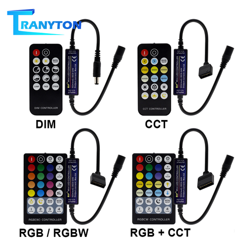 Nuevo controlador RF para LED con 14/17/28 llaves Control remoto para un solo Color/blanco doble/RGB/RGBW / RGB + CCT LED luces de tira ► Foto 1/6