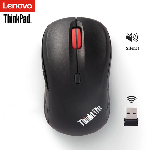 Lenovo-ratón silencioso Thinklife WLM200, Mouse inalámbrico Mini para ordenador, conexión USB, 2,4 GHz, Notebook, Desktop1500dpi ► Foto 1/6