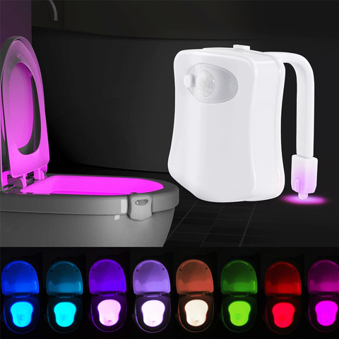 Sensor de movimiento humano ZK10, luces LED automáticas para asiento de inodoro, lámpara de noche, tazón, luz de baño, 8 colores ► Foto 1/6