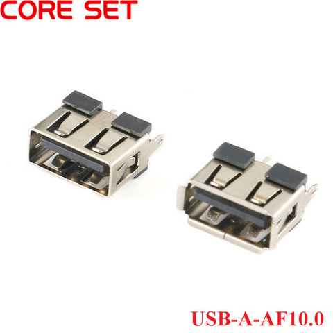 Conector USB tipo A AF10.0 hembra, Conector de montaje PCB de 4 pines SMT, longitud: 10,0mm, 10 unids/lote ► Foto 1/4