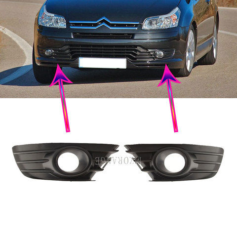 Cubierta de luces antiniebla delanteras para coche, lámpara antiniebla, marco de capó, antiniebla, cubiertas de lámparas antiniebla, para Citroen C4, 2004, 2005, 2006, 2007, 2008 ► Foto 1/6