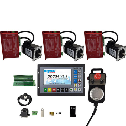 Kit CNC 1*3/4-eje Offline controlador CNC DDCSV3.1 + 3 * 2.2NM bucle cerrado paso a paso Kits de motor + 1*4-electrónicos de eje volante MPG ► Foto 1/6