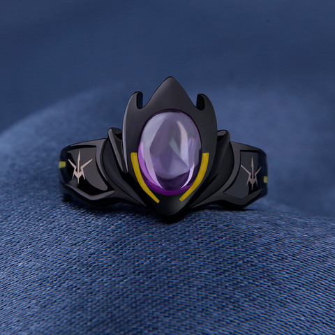 Código Geass Lelouch Zero-anillo con máscara S925, Cosplay de Anime plateado, joyería ajustable, anillos de plata de ley ► Foto 1/4