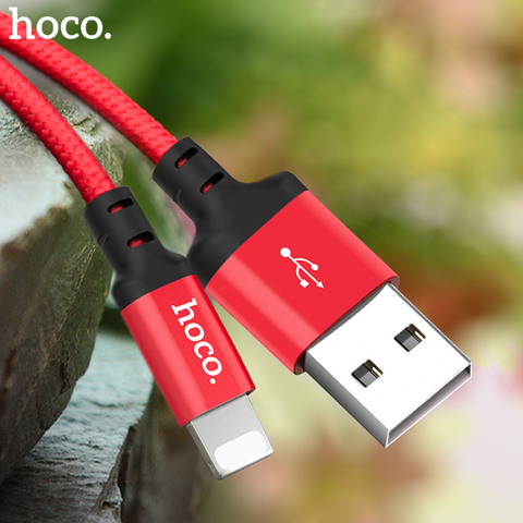 HOCO USB Cable de carga para iPhone 8 7 6 5S plus USB Cable de cargador de Cable de datos para iPhone X XS X Max XR iPad Cables de teléfono ► Foto 1/6