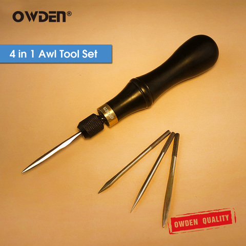 OWDEN 4 en 1 costura de cuero de herramienta de punzón de reparación de costura suministros aguja de coser Kit ► Foto 1/6