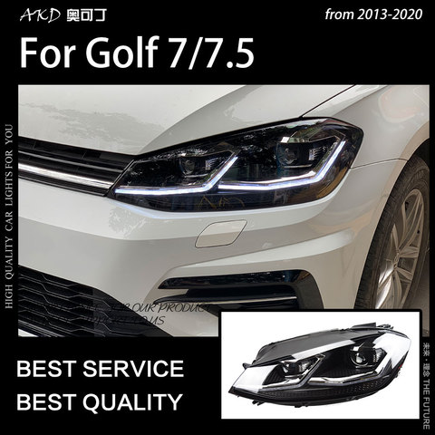 AKD estilo de coche para VW Golf 7,5 LED Faro de 2022 nuevo Golf 7 luces DRL escondió la cabeza de la lámpara señal dinámica Bi Xenon Accesorios ► Foto 1/6