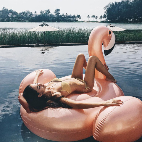 Flamenco inflable gigante anillo de natación flotante colchón de agua cama Fiesta EN LA Piscina playa adulto nadar niños Circl vacaciones de verano Juguetes flotador flotadores ► Foto 1/6