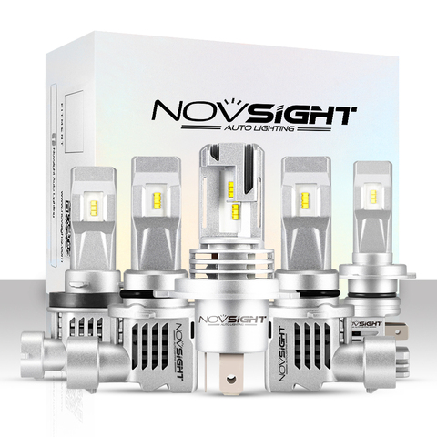 NOVSIGHT-faro LED para coche, luz blanca de 9005 K, 55W, 12000LM, H4, haz Hi Lo, H7, H1, H3, H11, HB3/9006, HB4/6000, bombillas de luz LED para coche ► Foto 1/6