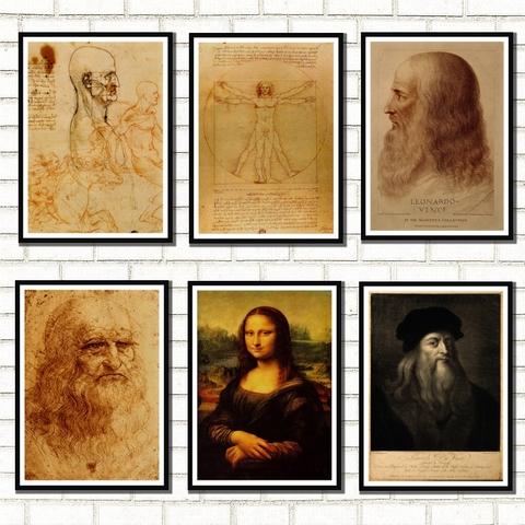 Vintage Posters manuscrito por Leonardo Da Vinci foto hombre de Vitruvio cartel pared arte Casa Decor arte de la decoración ► Foto 1/6