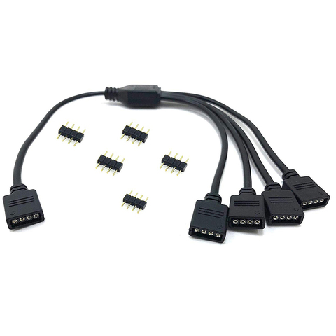 Accesorios de tira de luces LED, divisor de conector hembra de 1 a 2 3 4, Cable de extensión de tiras RGB con conector de 4 pines para 3528, 5050 ► Foto 1/6