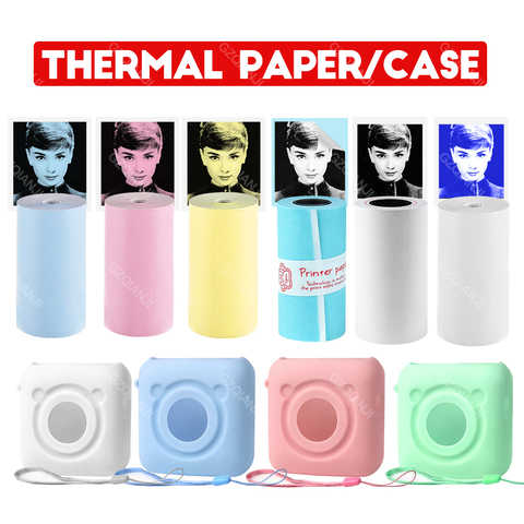 57*30mm blanco papel térmico Color papel adhesivo de etiqueta para 203 de 304 Dpi A6 A8 Peripage foto Mini bolsillo Bluetooth papeles de la impresora ► Foto 1/6