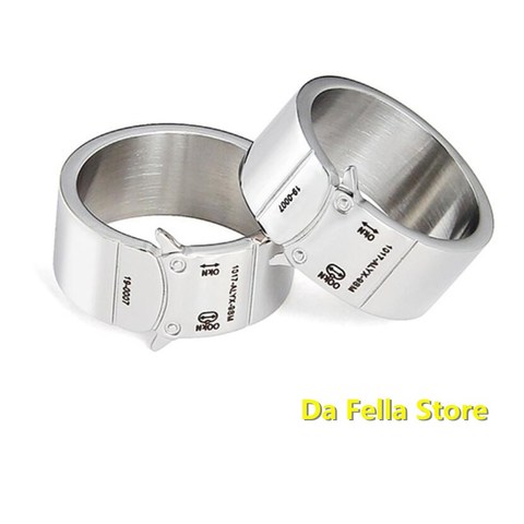 Aliyx-anillo de acero inoxidable con hebilla para hombre y mujer, sortija lisa de 9SM 2022, acero inoxidable, Colorfast, hebilla grabada de Metal de alta calidad, 1017 ► Foto 1/6