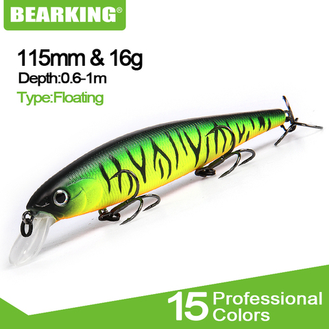 Bearking-señuelo de pesca de calidad profesional novedoso, wobblers crank minnow bait, excelente pintura libre, 11,5 cm, 16g ► Foto 1/6