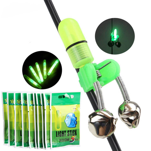 Crankbaits-caña de pescar con alarma de picadura, timbre de besugo, Varita luminosa fluorescente de pesca nocturna, accesorios de pesca, conector ► Foto 1/6