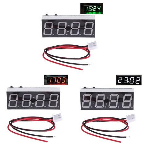 Reloj electrónico del termómetro del voltímetro de 12V 5-24V para el módulo Auto del Monitor del LED del coche ► Foto 1/6