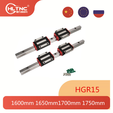 HIWIN-riel de guía lineal cuadrado para piezas cnc, carril de guía lineal de tamaño 100%, hg15, hgr15, con carro lineal, hgh15ca, hgw15cc, 1600, 1650, 1700 y 1750 mm ► Foto 1/6