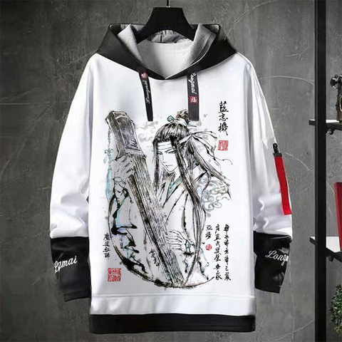 Anime Naruto Mo Dao Zu Shi Cosplay disfraces la salvaje Wei Wuxian Cosplay Lan Wangji blanco con capucha de los hombres sudaderas con capucha sudaderas CS417 ► Foto 1/5