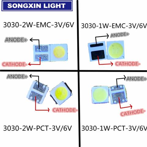 50 unids Lextar retroiluminación LED de alta potencia LED 1,8 W 3030 6 V blanco 150-187LM PT30W45 V1 aplicación de TV 3030 smd led diodo ► Foto 1/6