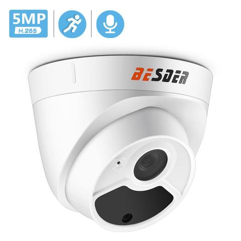 BESDER-cámara de seguridad IP para interiores, sistema de vigilancia H.265, 1080P, 3MP, 5MP, con micrófono incorporado, 48V, PoE, P2P, ONVIF, detección de movimiento por correo electrónico ► Foto 1/6