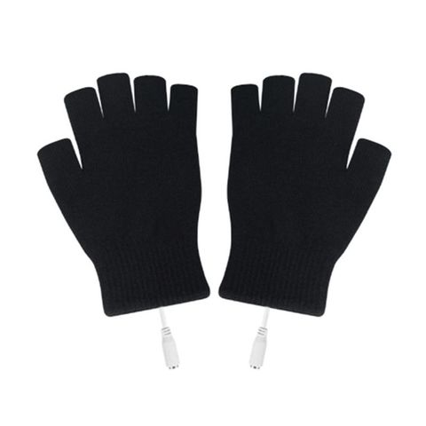 Guantes Térmicos sin dedos con alimentación USB para hombre y mujer, manoplas de punto lavables convertibles para ordenador, calentador de manos para invierno y exteriores ► Foto 1/5