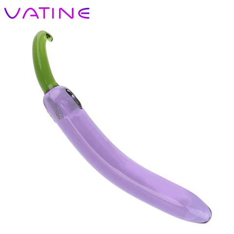 VATINE berenjena Banana consolador juguetes sexuales para hombres y mujeres de cuentas de vidrio trasero macho vegetal de la fruta de la Anal ► Foto 1/6