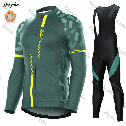 Ralvpha-Conjunto de Jersey térmico y polar para Ciclismo, Ropa de Ciclismo de carreras, para montar en bicicleta, para invierno, 2022 ► Foto 1/6