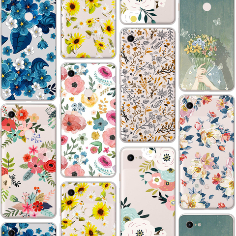 Ciciber-Funda de silicona suave para móvil, carcasa de lujo con diseño de flores para Google Pixel 5 4 3 2 XL, 4a 3a XL ► Foto 1/6