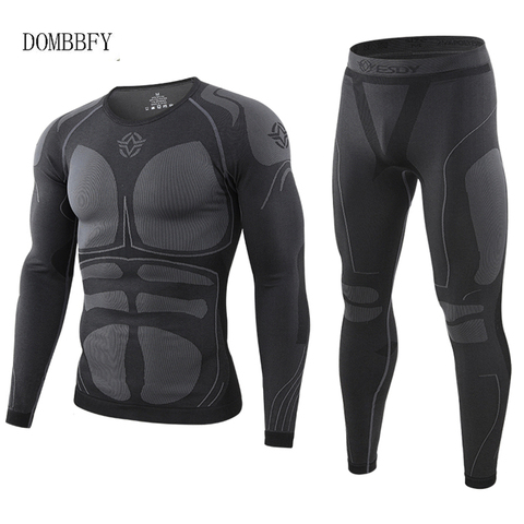 Conjuntos de ropa interior térmica para hombre, ropa táctica cálida y transpirable para el invierno, entrenamiento ciclismo ropa interior térmica larga ► Foto 1/6