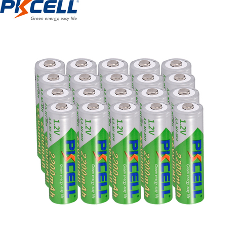 20 piezas PKCELL 1,2 v aa batería 2200mah batería recargable AA NIMH bateria recargable para juguetes de cámara ► Foto 1/4