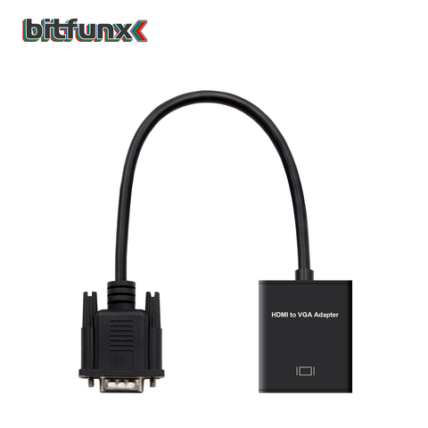 Bitfunx-Cable adaptador HDMI hembra a VGA macho, convertidor con salida de Audio de 3,5mm, 1080P, para PC, portátil, HDTV, proyector ps4 ► Foto 1/5