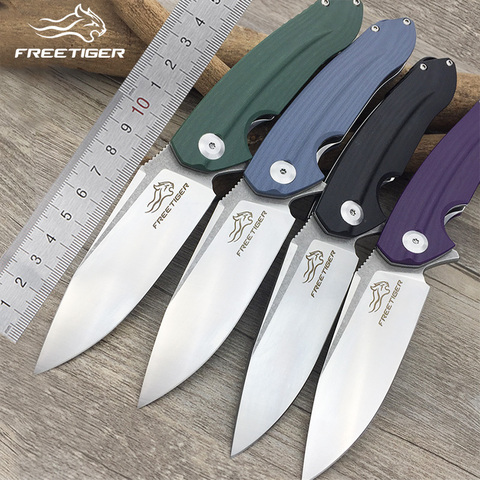 FREETIGER-cuchillo plegable FT903 D2 G10, mango de rodamiento de bolas, herramienta EDC de bolsillo táctico para supervivencia al aire libre, caza y acampada ► Foto 1/6