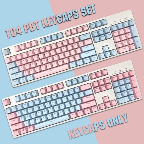 Teclas de retroiluminación translúcidas PBT, tapa de llave de doble disparo de 104 teclas para interruptores de teclas de teclado mecánico Cherry MX ► Foto 1/6