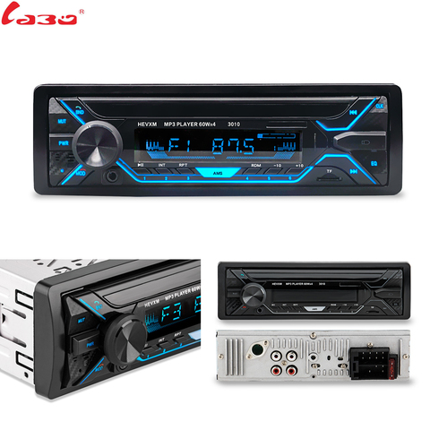 LaBo-Radio para coche 1din con entrada Aux, receptor de MP3, Radio Estéreo, Bluetooth, reproductor Multimedia, compatible con FM/MP3/WMA/USB/tarjeta SD ► Foto 1/6