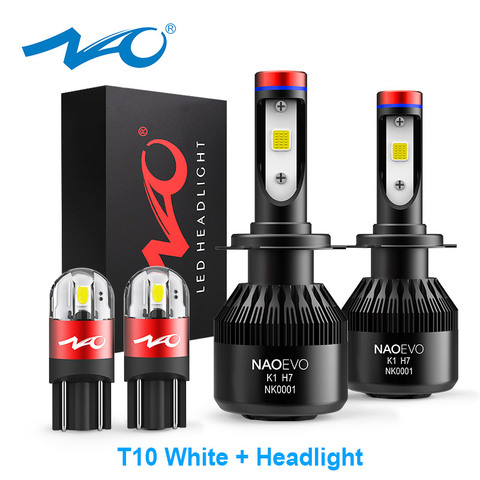 NAO H4 led h7 faros h1 bombilla led luz del coche h3 hb4 h11 lámpara led para auto 12 V h27 880, 9006, 9005, hb3 h9 h8 h13 HB5 72 W bombilla ► Foto 1/6
