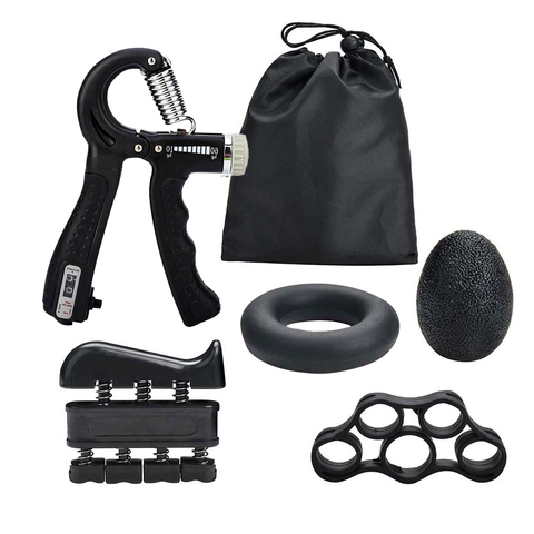 5 unids/set Fitness mano conjunto de potencia ajustable fuerza dedo entrenador antebrazo ejercicio muscular agarre anillo de ejercicio pinza de bola ► Foto 1/1