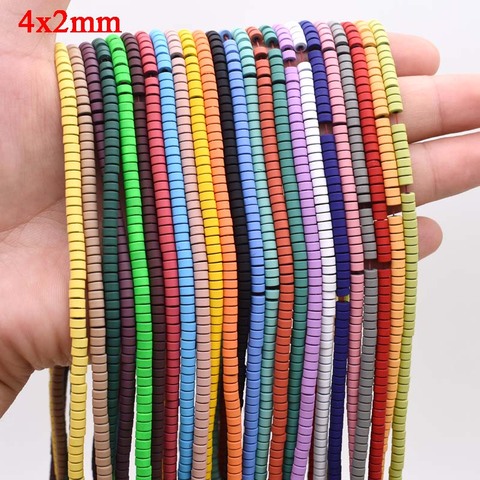 Cuentas de Hematita Natural de 4mm, cuentas espaciadoras sueltas de color de goma para fabricación de joyas, accesorios compatibles con pulsera de collar artesanal, venta al por mayor ► Foto 1/6