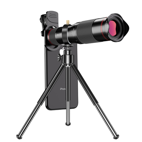 Telescopio HD 48X 4K para teléfono móvil, lente de cámara y trípode, teleobjetivo Monocular, Zoom, para iPhone y Smartphone ► Foto 1/6