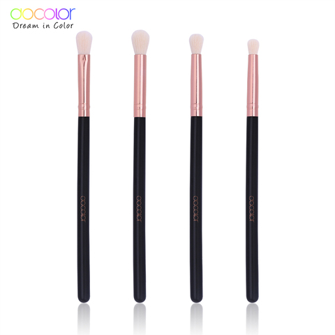 Brochas de maquillaje Docolor 4 Uds brochas de sombra de ojos mezcla brochas de maquillaje de cejas cerdas sintéticas belleza cosméticos juego de brochas ► Foto 1/6