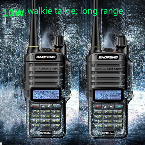 Walkie talkie uv9r plus 2022, a prueba de agua, 10w, baofeng uv 9r plus con 4800mah, radio comunicador bidireccional uhf vhf cb ham radio px fm ► Foto 1/6