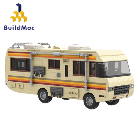 Buildmoc americano Serie Dramática Breaking Bad clásico Walter blanco Pinkman cocina laboratorio RV ciudad ideas juguete de bloques de construcción chico regalo ► Foto 1/6