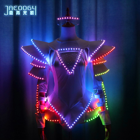 Led etapa ropa luminoso traje trajes de robot led ropa luz trajes traje de  led para la danza desgaste rendimiento - Historial de precios y revisión |  Vendedor de AliExpress - JAEOOGY