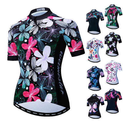 Weimostar-Camiseta de Ciclismo para mujer, Maillot de manga corta para bicicleta de montaña, equipo de Ciclismo profesional ► Foto 1/6