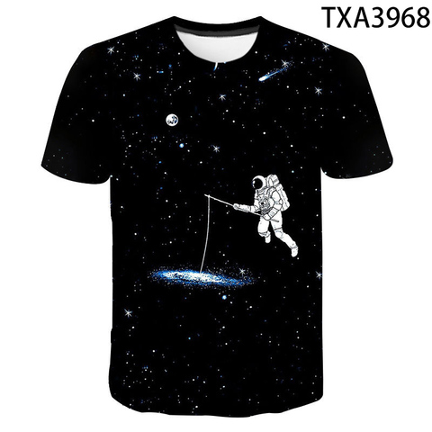 Camiseta 3D de astronauta de la galaxia espacial para hombre y mujer, ropa con estampado del universo de estrellas, cielo, niño y niña, moda urbana ► Foto 1/6
