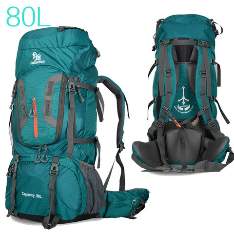 Mochilas de camping para senderismo, bolsa grande superligera, deportiva y de viaje, con soporte de aleación de aluminio y nailon, para exteriores, 80l, 2022 ► Foto 1/6