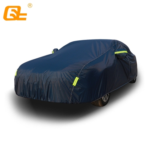 Cubierta completa Universal de color azul oscuro para coche, cubierta de sombra ultravioleta para exteriores para nieve, hielo y sol, accesorios exteriores para coche, compatible con suv, sedán, hatchback ► Foto 1/6