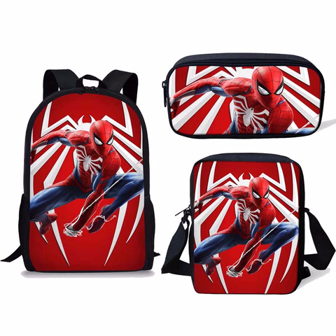 Marca Disney escuela bolsa de 3 uds niños Mochila Spiderman Mochila Escolar Infantil los niños lápiz bolsa de hombros para libros niños niñas ► Foto 1/6