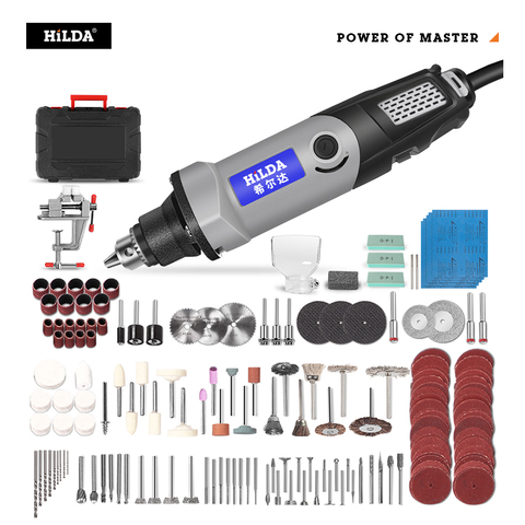HILDA-minitaladro eléctrico grabador, herramienta rotativa, 400W, minitaladro, 6 posiciones, herramientas rotativas Dremel, minimáquina de molienda ► Foto 1/6